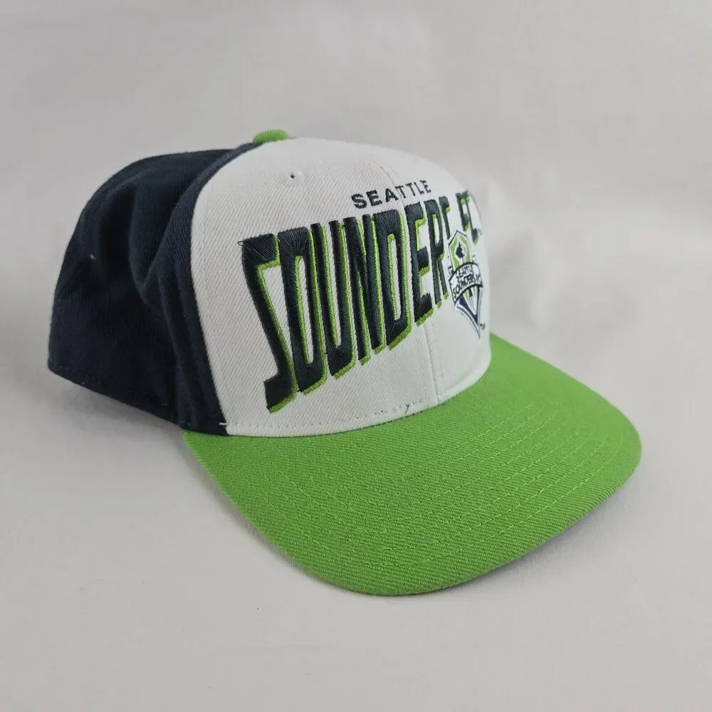 Seattle Sounders FC Hat Men Adidas Snapback Cap MLS Soccer Green Adjustable Wool